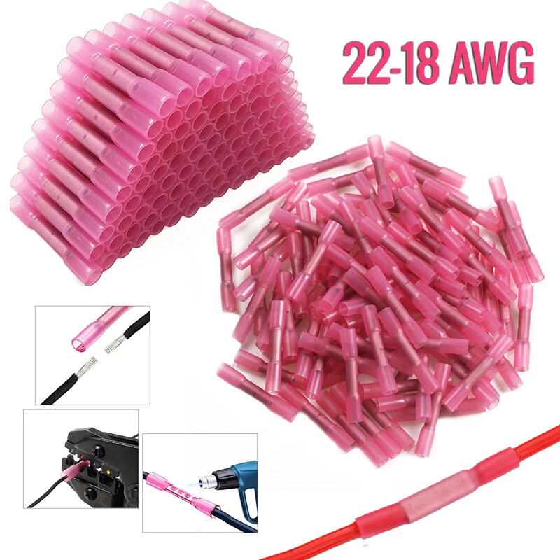 Cosses à Sertir Connecteur Isolé Electrique Sertissage Thermorétractable 22 AWG