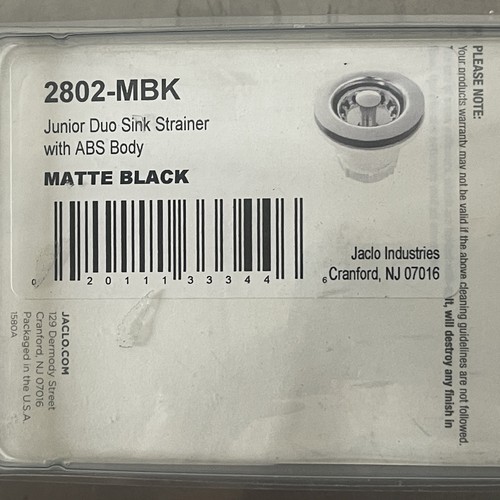 Jaclo Kitchen Junior Duo Sink Strainer With ABS Body 2802-MBK Matte Black - Picture 5 of 8