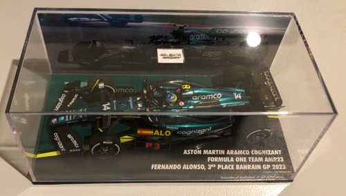 Fernando Alonso 1/43 #14 2023 Aston Martin 3rd Bahrain GP Minichamps Diecast - Picture 2 of 2