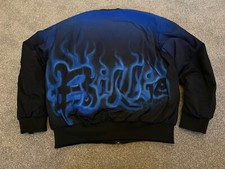 Billie Eilish Blue Graffiti Back Print Flame Bomber Jacket Eu Medium / Large