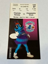Charlotte Hornets Philadelphia 76ers NBA Ticket Stub 10 4-12-93 Muggsy Bogues