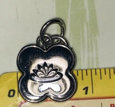 Lily Bloom Zipper Pull Charm Fob Replacement Silver Tone Wallet A
