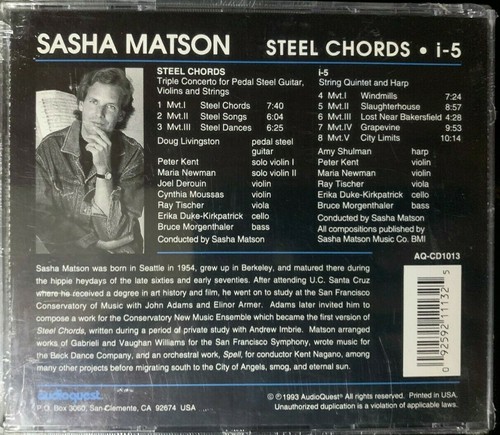 Sasha Matson Steel Cords i-5 AQ-CD1013 NEW - Picture 2 of 2