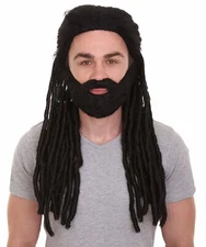 Men's Long Length Braided Black Dreadlocks Wig ,HM-1386A