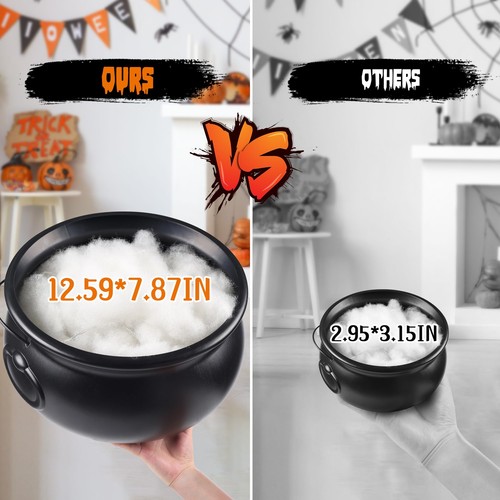 Halloween Decorations Outdoor Large Witch Cauldron, Black Plastic Bowl Decor ... - Picture 6 of 9