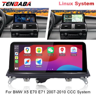 Radio Android Auto Carplay 10.25'' Linux Screen For BMW X5 E70 E71 2007-2010 CCC