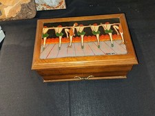 Hand Painted Wooden Jewelry Box with Drawer