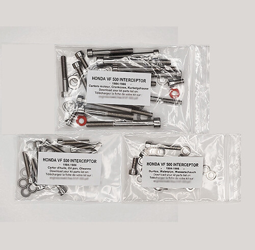 Kit vis carter VF 500 Honda Magna en inox v30 para moto 1982-1986