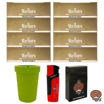 8 Pack Marlboro Gold Extra Filterhülsen + Autoaschenbecher + Box und FZ