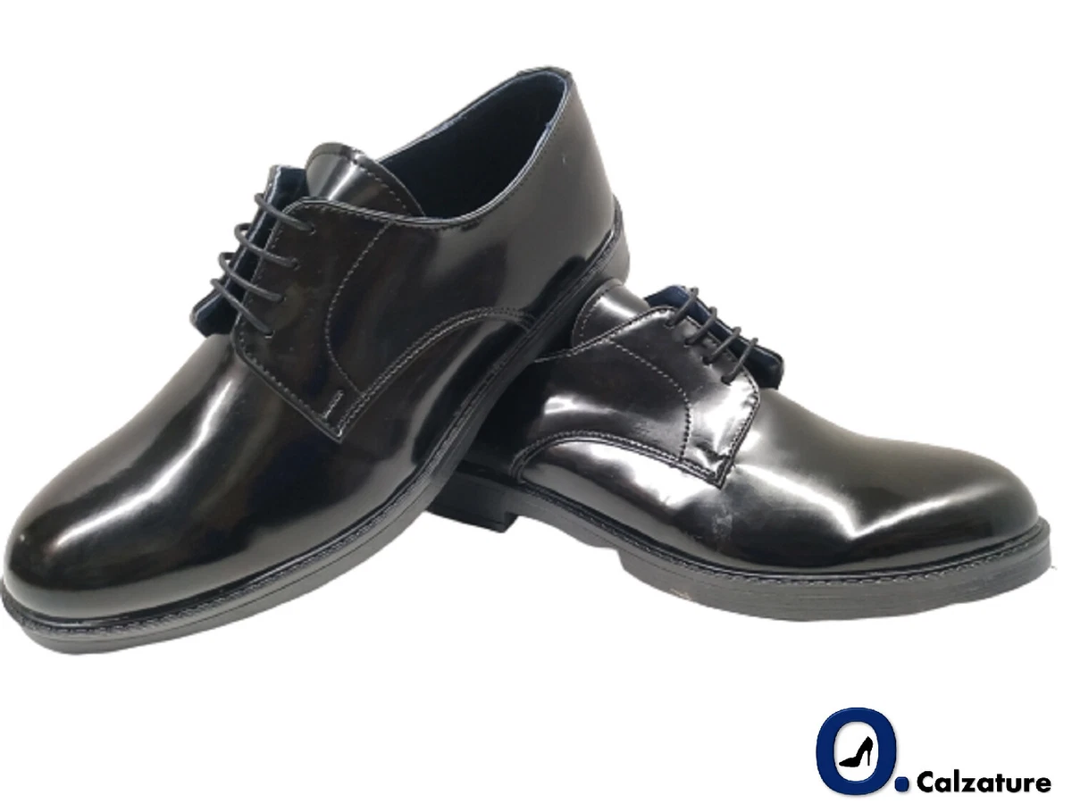 Scarpe Uomo tipo dr Martens Inglesine Derby Casual lucide Vera