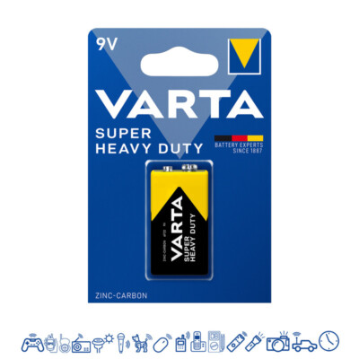2 X Varta SuperHeavyDuty (Superlife) 9V Block E-Block 2022 6F22 Blister - Foto 11