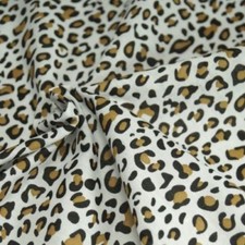 Polycotton Fabric Animal Print Tiger, Zebra, Leopard & Cow