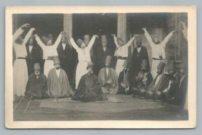 Whirling Dervish Dancers & Music Band RPPC Antique Turkey Photo Constantinople?