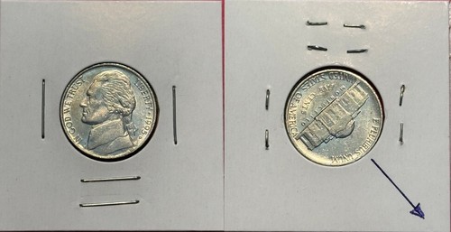 1995-D 135 Deg Clockwise Rotated Die Error Jefferson Nickel (1190)
