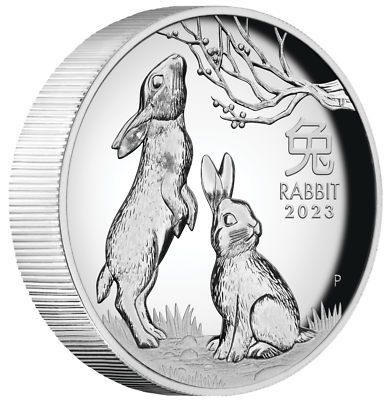 AUSTRALIAN 2023 Lunar Year of the Rabbit 1oz $1 Silver HIGH RELIEF