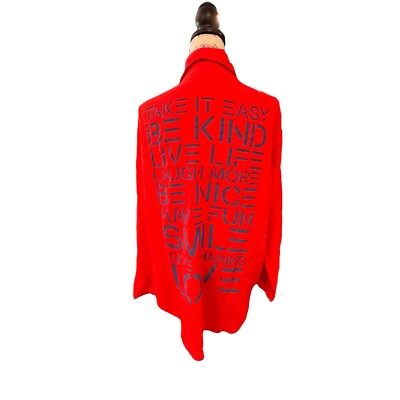 SUNDRY Take It Easy Oversize Gauze Tunic Shirt Coverup Back Writing 0 XS S NEW