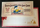 Disney Dollar Card Donald Japan Tokyo Disney Land 1000 Yen W/White Énvelope
