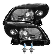 Scheinwerfer Set rechts & links Schwarz H4 für Dacia Sandero inkl. Osram Lampen