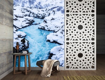 3D Snow River E2988 Wallpaper Mural Paper Wall Print Indoor Murals CA Honey