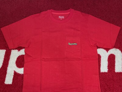 SALE* 2015 SS SUPREME EMBROIDERED SKATE POCKET TEE T-SHIRT BOX 