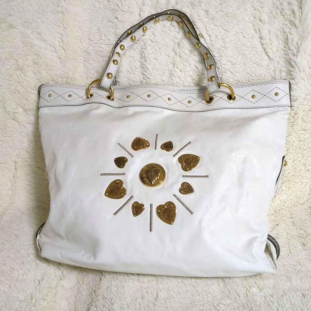 Sac fourre tout GUCCI Babouche tout cuir blanc