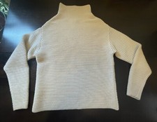 Aritzia Wilfred 100 Wool Knit Mock Neck Sweater Cream Color Size XXS EUC