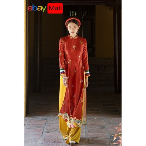 Ao Dai Viet Nam, Vietnamese Traditional Long Dress, w/Pants for Tet Holiday - Picture 1 of 9