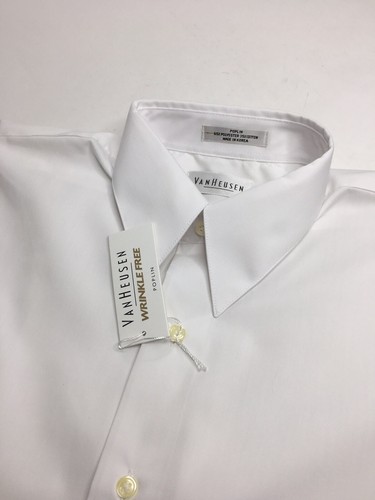 Men’s Van Heusen Poplin Wrinkle Free Short Sleeve Button Up Shirt •Size 15 *NWT - Picture 2 of 10