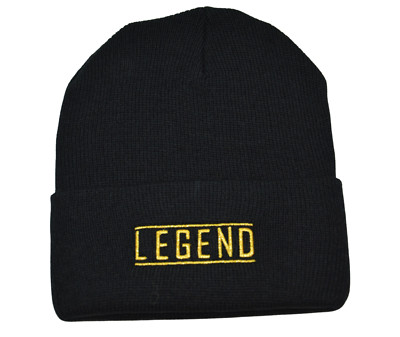 Legend Black Cuffed Knit Watch Cap Winter Hat Beanie by KB ETHOS