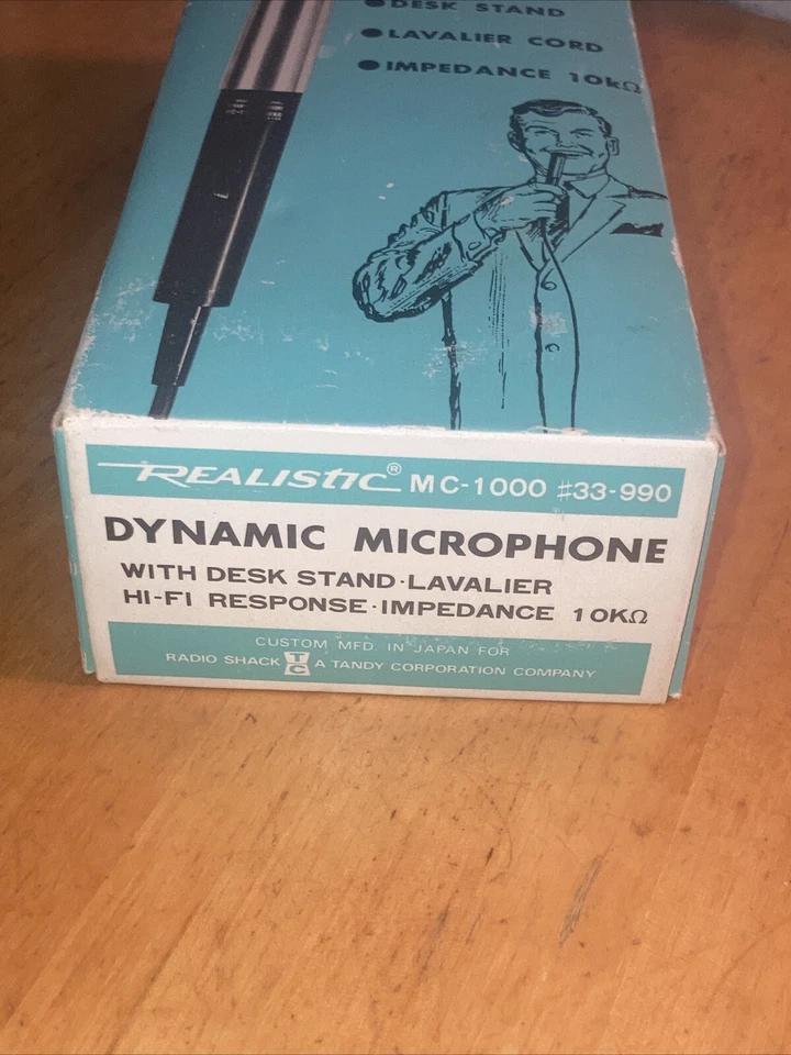Vintage 1975 NOS Realistic MC-1000 Black Gray Hi-Fi Response Dynamic Microphone - Image 3 of 4