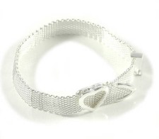Lusso Cuore Bracciale Nobile Bracciale Cintura Design Donna Argentato Ø 60mm