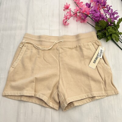 Goodthreads Women s Drawstring Shorts Heritage Fleece Cream Tan Medium
