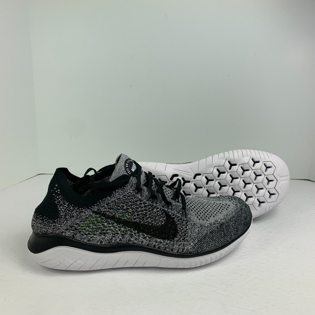 NEW Nike Free RN Flyknit Men's Running Shoes Oreo Black White