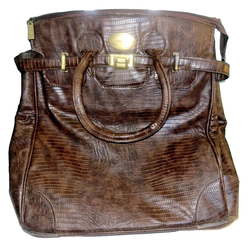 Bolsa de transporte de viaje con ruedas Adrienne Vittadini marrón con asa telescópica Foto 3 de 4