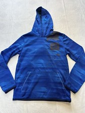 Under Armour Hooded Pullover Youth Large Coldgear Long Sleeve Blue Loose