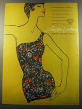 1960 Rose Marie Reid Swimsuit Ad - The sheath Mirador ..moonlight and roses