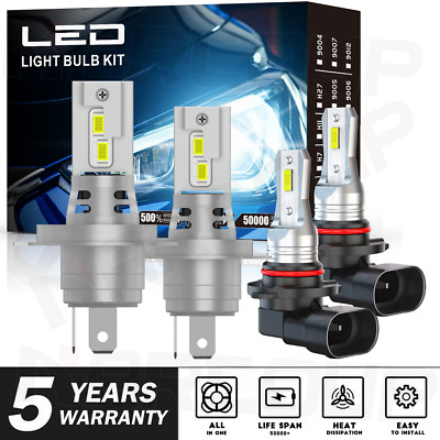 For Pontiac Vibe 2003-2008 LED Headlight High/Low + Fog Light Bulbs Combo 4PCS