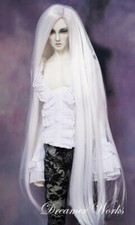 1/4 1/3 BJD Extra Long Straight Wig Doll Hair Center-parting Snow White AOD DIKA