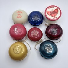 Lot of 8 Vintage Duncan Imperial Special Gold Award Yoyos Glow in The Dark