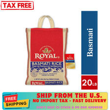 Authentic Royal Naturally Aged Long Grain Indian White Basmati Rice, 20 lb. Bag