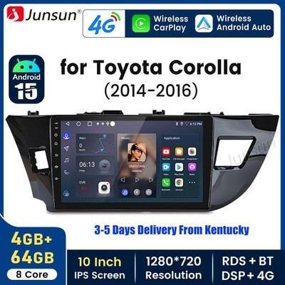 For Toyota Corolla 2014-2016 Android 15 4+64GB Carplay Car Stereo Radio GPS Navi