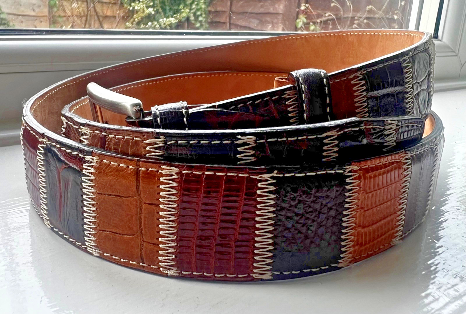 Robert Charles Patchwork Leather Belt - image 2