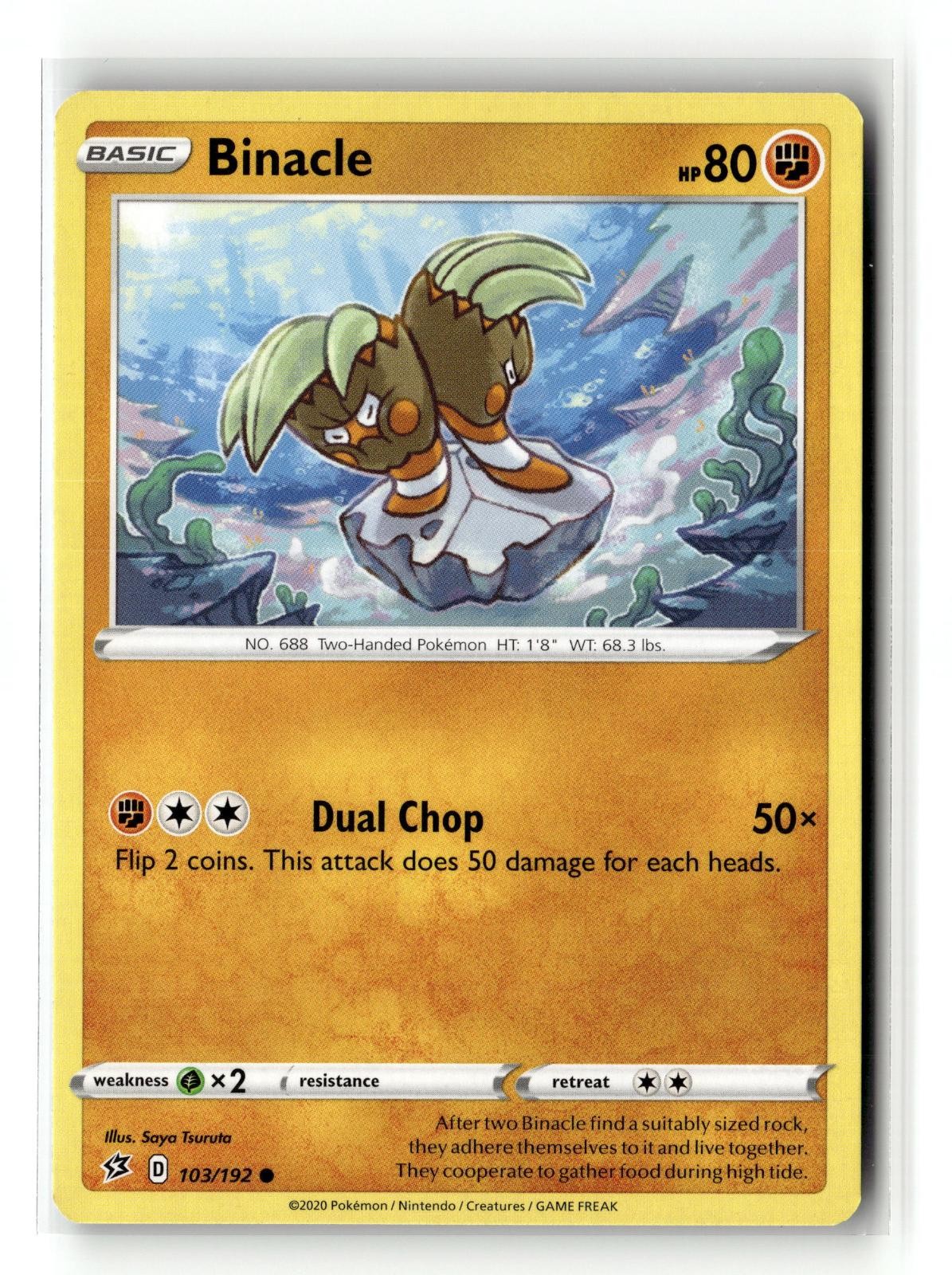 Binacle 103/192 Common Rebel Clash Pokemon NM