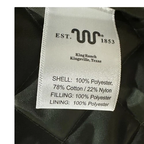 King Ranch Mens Quilted Vest Olive Green Brown Large Diamond Full Zip western image 8