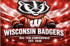 Wisconsin Badgers 12x8in Metal Sign Big Ten Conference Est. 1848 New