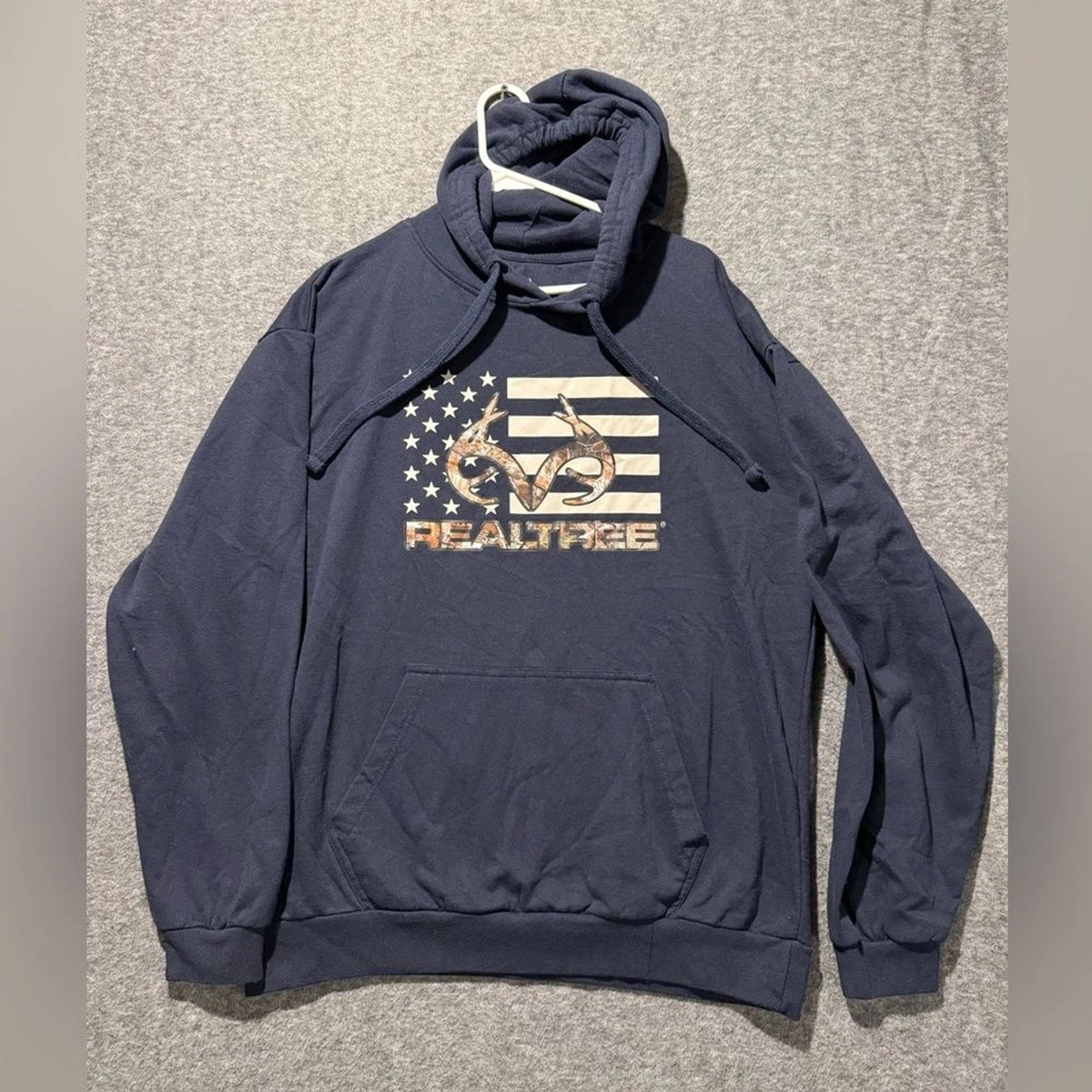 Pull à Capuche Pêche Homme Realtree – Bleu Imprimé Graphique, Taille 2XL, Idéal Pour L'extérieur
