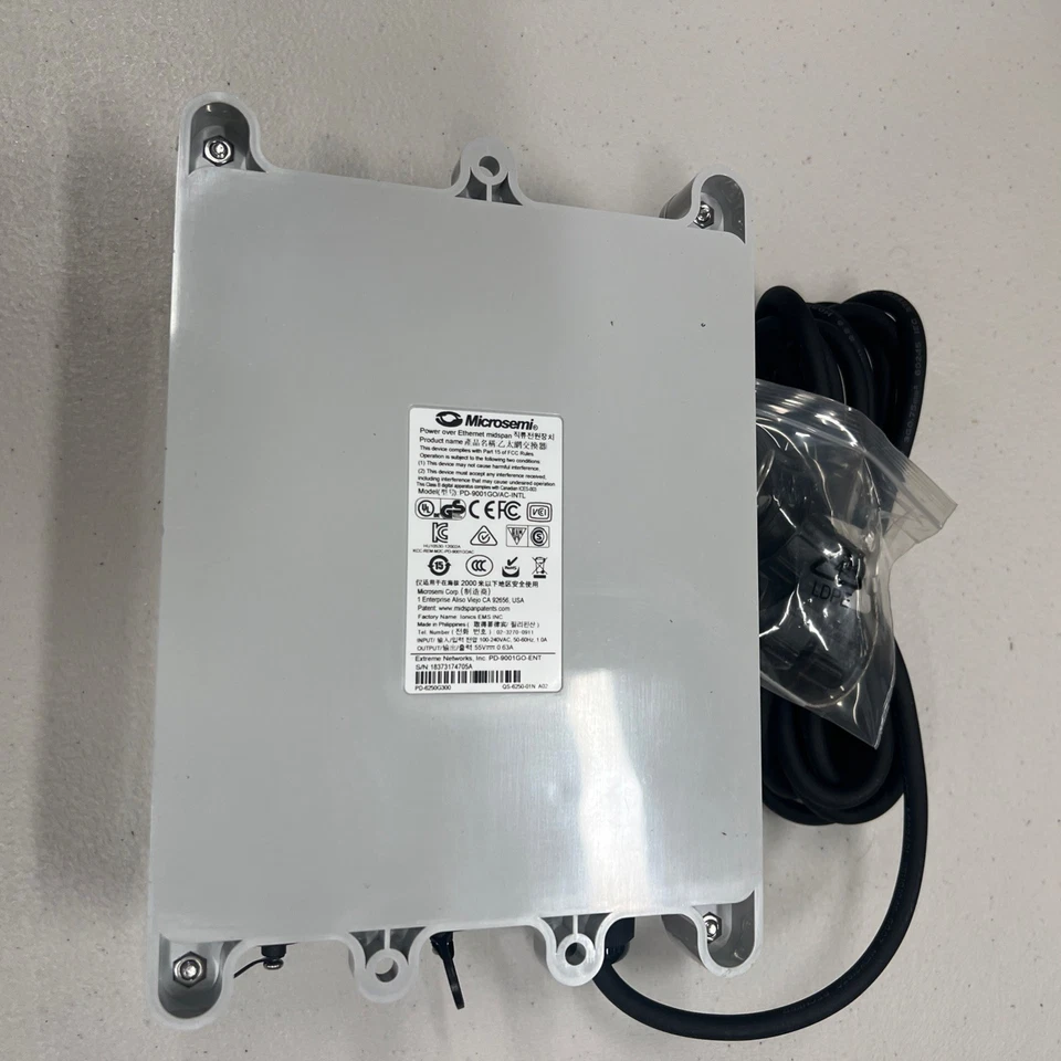 Microsemi PD-9601 GO/AC1-Port 802.3at Gigabit Outdoor PoE Midspan - Image 4 of 4