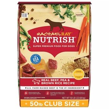 Rachael Ray Nutrish Real Beef, Pea & Brown Rice Recipe Dry Dog Food (50 Pounds) 2.79 per pound