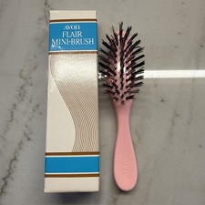 Mini cepillo de pelo pequeño estilo 6" rosa Avon vintage años 70 bolso de viaje nuevo de Lote Antiguo
