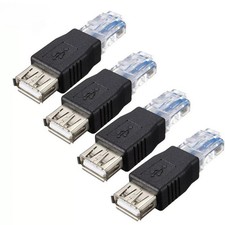 4 x USB Female to Ethernet RJ45 Cat5 Booster Router Wireless Network Adapter